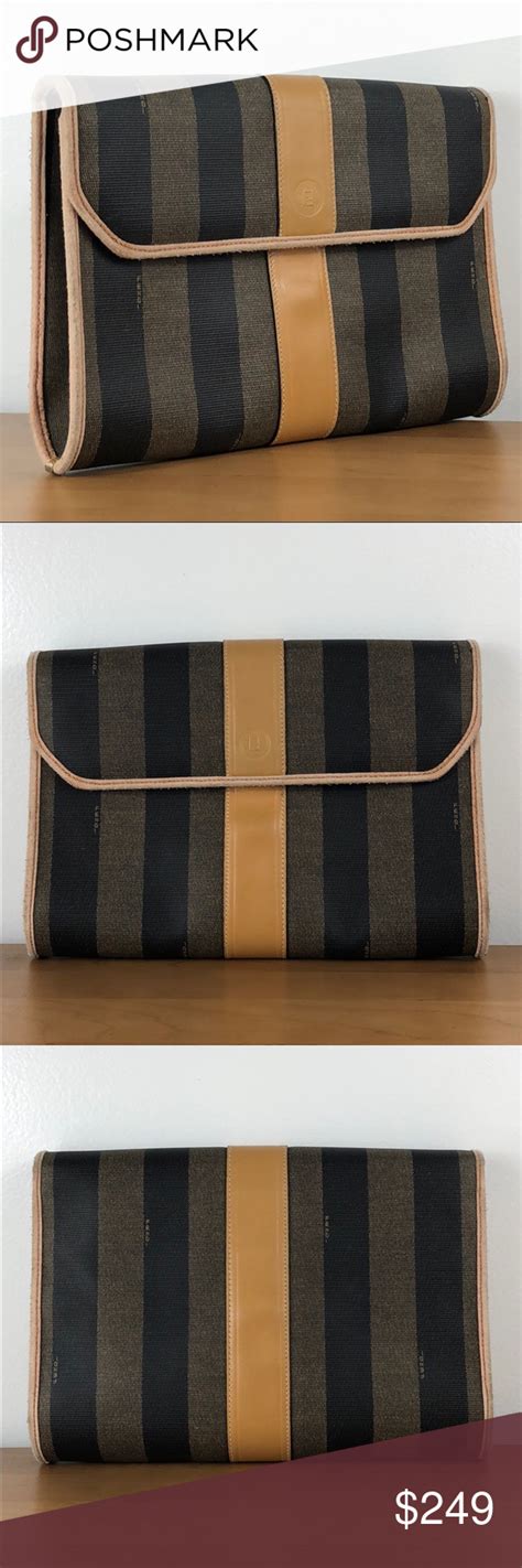 fendi striped clutch purse|vintage fendi envelope clutch.